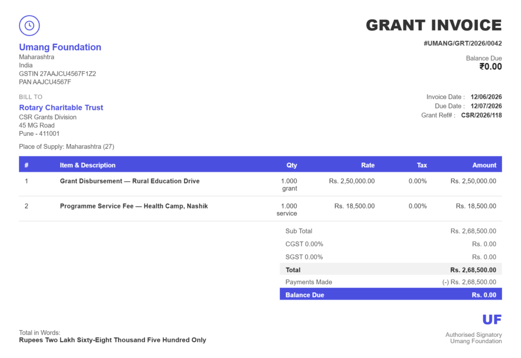 non-profits-grant-invoice