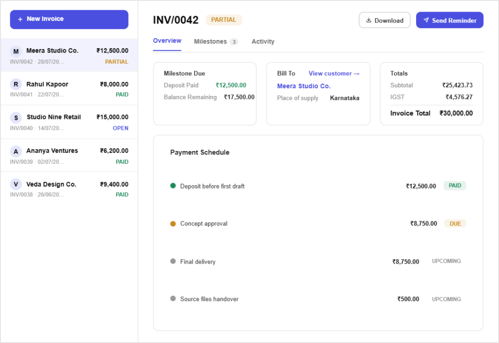 pinvoice-graphic-designers-milestone-invoice-deposit